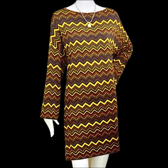 NWT M Missoni Chevron Long Sleeve T-Shirt Dress Size XL - Picture 4 of 14